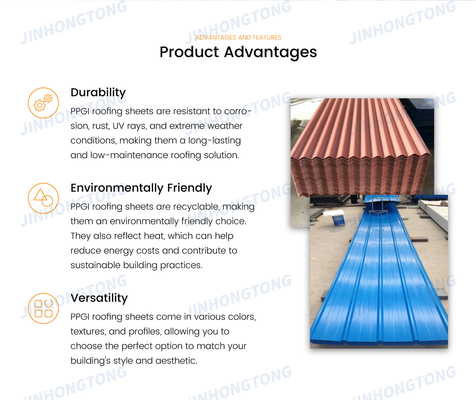 Μέγεθος/Διάσταση/Δύψος Custom RAL 9002 Grey White Color Coated PPGI Corrugated Steel Roof Sheet Tile