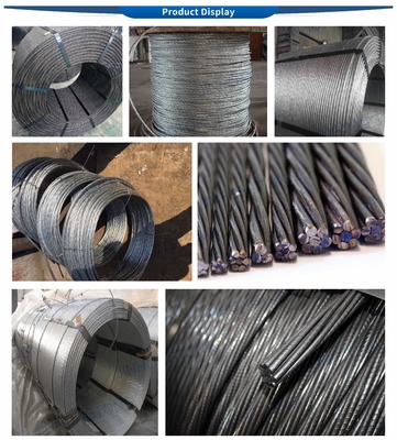 Χωρίς κράμα 1x7 Διαμέτρου ASTM A 475 Υψηλής τέντωσης Ζυγισμένο 7 σύρματος 0,33mm ατσάλινη ράβδος Ζυγισμένο σύρματος ατσάλινου