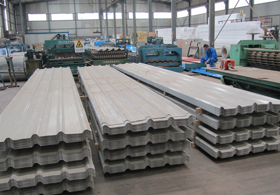 Υλικό οικοδόμησης SGCC/SGCD/SGCE/DX51D/DX52D/S250GD/S280GD ASTM A792 Χρωματικά επικαλυμμένα με galvalume κυματοειδή μεταλλικά φύλλα οροφής
