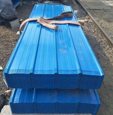 600-1250mm πλάτος υψηλής αντοχής γαλβανισμένη κυματοειδής χρωματική μεταλλική οροφή φύλλο DX51D PPGI φύλλο χρώμα ψευδάργυρο επικαλυμμένο με χάλυβα
