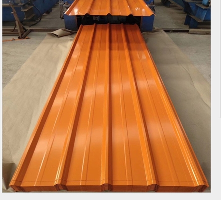 600-1250mm πλάτος υψηλής αντοχής γαλβανισμένη κυματοειδής χρωματική μεταλλική οροφή φύλλο DX51D PPGI φύλλο χρώμα ψευδάργυρο επικαλυμμένο με χάλυβα