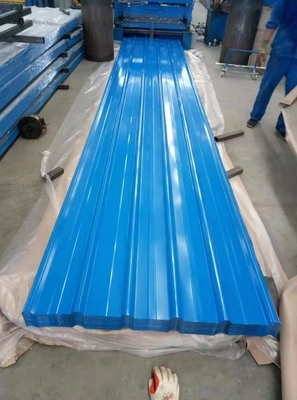 0.21-0.22MM Προχρωματισμένη επικάλυψη PE Ζήνκος GI κυματοειδής επικαλυμμένο χαλύβδινο φύλλο σιδηρομεταλλική στέγη φύλλα με όφελος