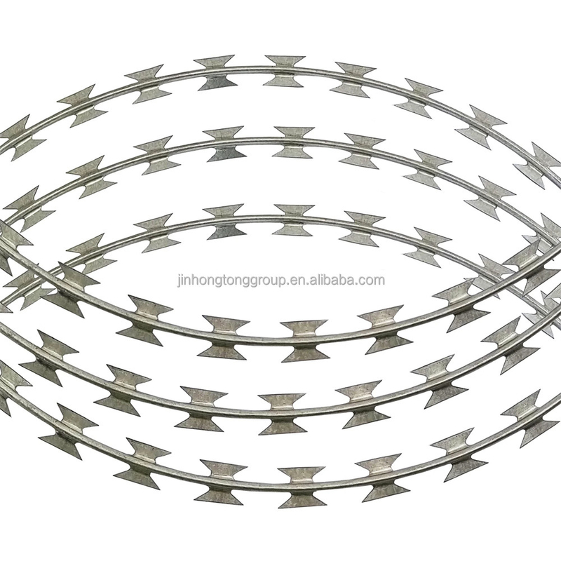 Στρογγυλό συρματόπλεγμα 500MM ξυράφι BTO-22 CBT-65 Μονό ξυράφι για φράχτη Καλή προστασία απομόνωσης αυτοκινητόδρομου